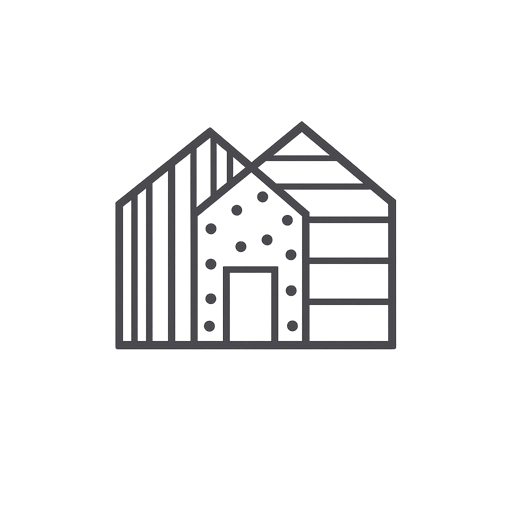 Stylized illustration of two house structures representing home transformation